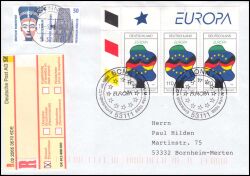1998  Mischfrankatur auf R-Brief