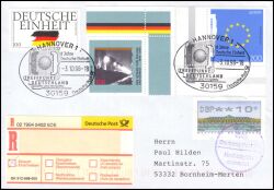 1998  Mischfrankatur auf R-Brief