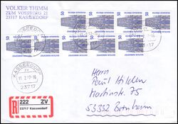 1997  Mehrfachfrankatur auf R-Brief