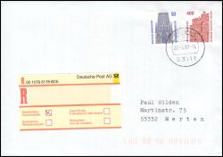 1997  Mischfrankatur auf R-Brief