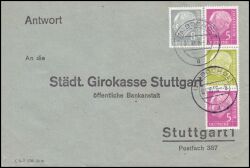 1956  Mischfrankatur auf Brief