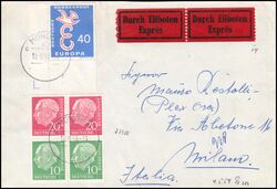 1955  Mischfrankatur auf Express-Brief