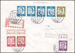 1966  Mischfrankatur auf R-Brief mit Druckerzeichen