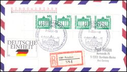 1991  Mischfrankatur der BRD und DDR auf R-Brief