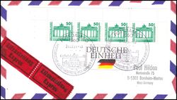 1991  Mischfrankatur der BRD und DDR auf Express-Brief