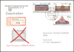 1990  Letzte Verwendung von DDR-Marken