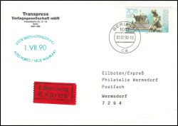 1990  Letzte Briefkastenleerung altes Porto - Neue Währung