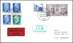 1990  Letzter Tag der Kursgültigkeit von DDR-Marken