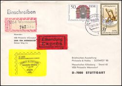 1985  Mischfrankatur auf R-Brief per Eilzustellung