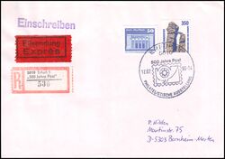 1990  Mischfrankatur auf R-Brief per Eilzustellung