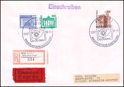 1990  Mischfrankatur auf R-Brief per Eilzustellung