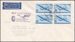 1956  Luftpost ab Messeflughafen Leipzig-Mockau