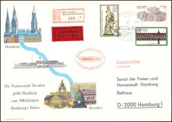 1989  1. offizieller Städtepartnerschaftsbrief Dresden - Hamburg