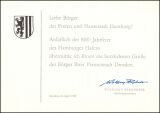 1989  1. offizieller Städtepartnerschaftsbrief Dresden - Hamburg