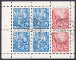 1957  Freimarken: Fünfjahrplan - Heftchenblatt