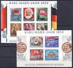 1953  Karl-Marx-Jahr - Herzstcke aus Block 8/9 B