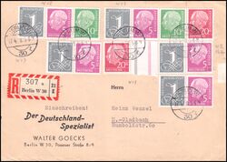 1958  Mischfrankatur auf R-Brief