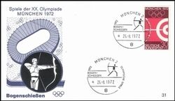 1972  Olympische Sommerspiele Sonderstempel - Bogenschiessen
