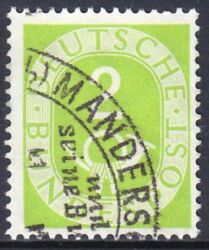 1951  Freimarke: Posthorn 123