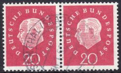 1959  Freimarken: Bundespräsident Theodor Heuss aus Bogen