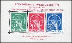 1949  Fr Berliner Whrungsgeschdigte - Block