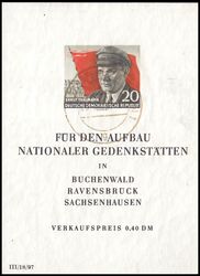 1956  70. Geburtstag von Ernst Thlmann - Block