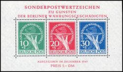 1949  Fr Berliner Whrungsgeschdigte - Block