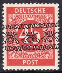 1948  Freimarken: Ziffernserie mit Bandaufdruck  65 I  K