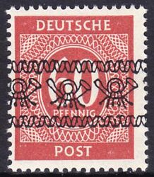1948  Freimarken: Ziffernserie mit Bandaufdruck  VIII