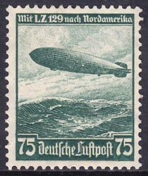 1936  Flugpostmarke: Fahrt des LZ 129 nach Nordamerika
