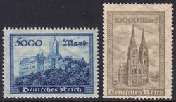 1923  Freimarken: Wartburg und Klner Dom