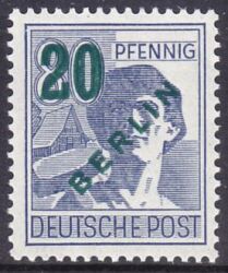 1949  Freimarken: Grünaufdruck Berlin