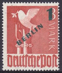 1949  Freimarken: Grünaufdruck Berlin