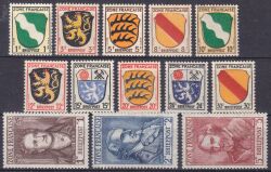 1945  Wappen der Länder der franz. Zone und Deutsche Dichter