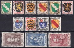 1945  Wappen der Länder der franz. Zone und Deutsche Dichter