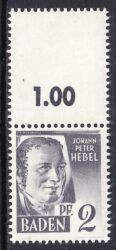 1947  Freimarke: Persönlichkeiten mit gezähntem Randfeld
