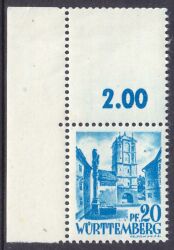 1947  Freimarke: Ansichten mit gezähntem Randfeld