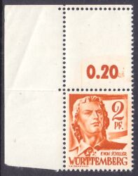 1948  Freimarke: Persönlichkeiten mit gezähntem Randfeld