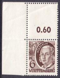 1948  Freimarke: Persönlichkeiten mit gezähntem Randfeld