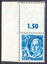1948  Freimarke: Persönlichkeiten mit gezähntem Randfeld