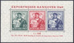 1949  Blockausgabe: Exportmesse Hannover