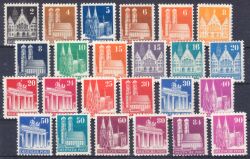 1948  Freimarken: Bautenserie - weit gezähnt