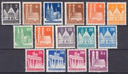 1948  Freimarken: Bautenserie - weit gezähnt