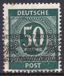 1948  Freimarken: Ziffernserie mit Bandaufdruck  66 I