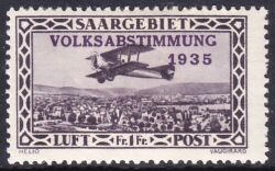 1934  Flugpostmarken: Volksabstimmung 1935