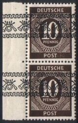 1948  Freimarken: Ziffernserie mit Bandaufdruck  54 I  K