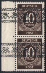 1948  Freimarken: Ziffernserie mit Bandaufdruck  54 I  K