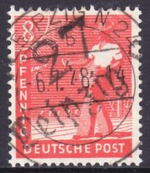 1948  Freimarke mit Bezirksstempel-Aufdruck - 168