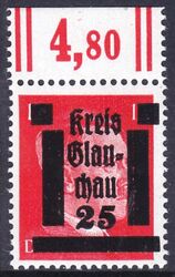 Glauchau - Hitlerkopf-Ausgabe mit Aufdruck