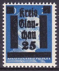 Glauchau - Hitlerkopf-Ausgabe mit Aufdruck